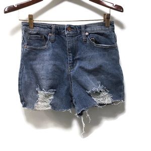 MOSSIMO high rise mom jean denim shorts